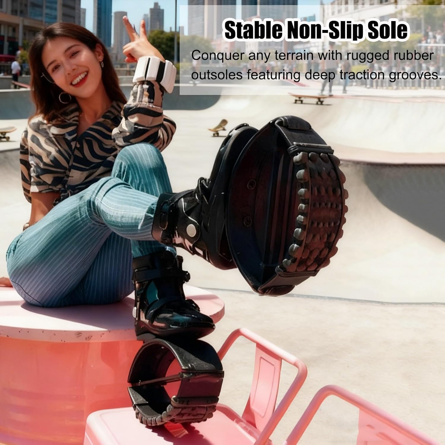 Jumps Shoes 女の子用ジャンピングシューズ持久力フィットネストレーニング用、EU32～34インチ、屋内屋外用反重力ムーンシ