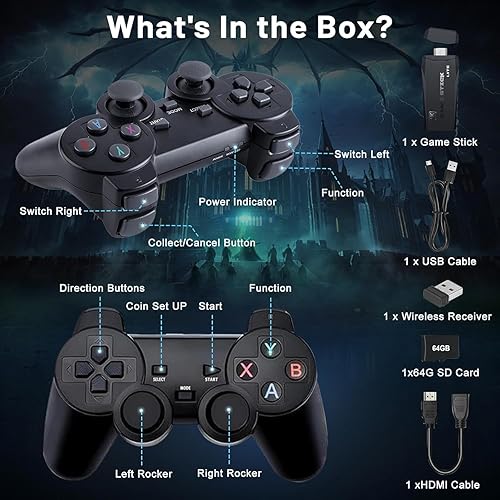 Miniatura 3 de Consola de juegos retro inalámbrica mejorada 2025, Plug & Play Video TV Game Stick con salida HDMI 4K, 9 emuladores integrados, más de 20.000