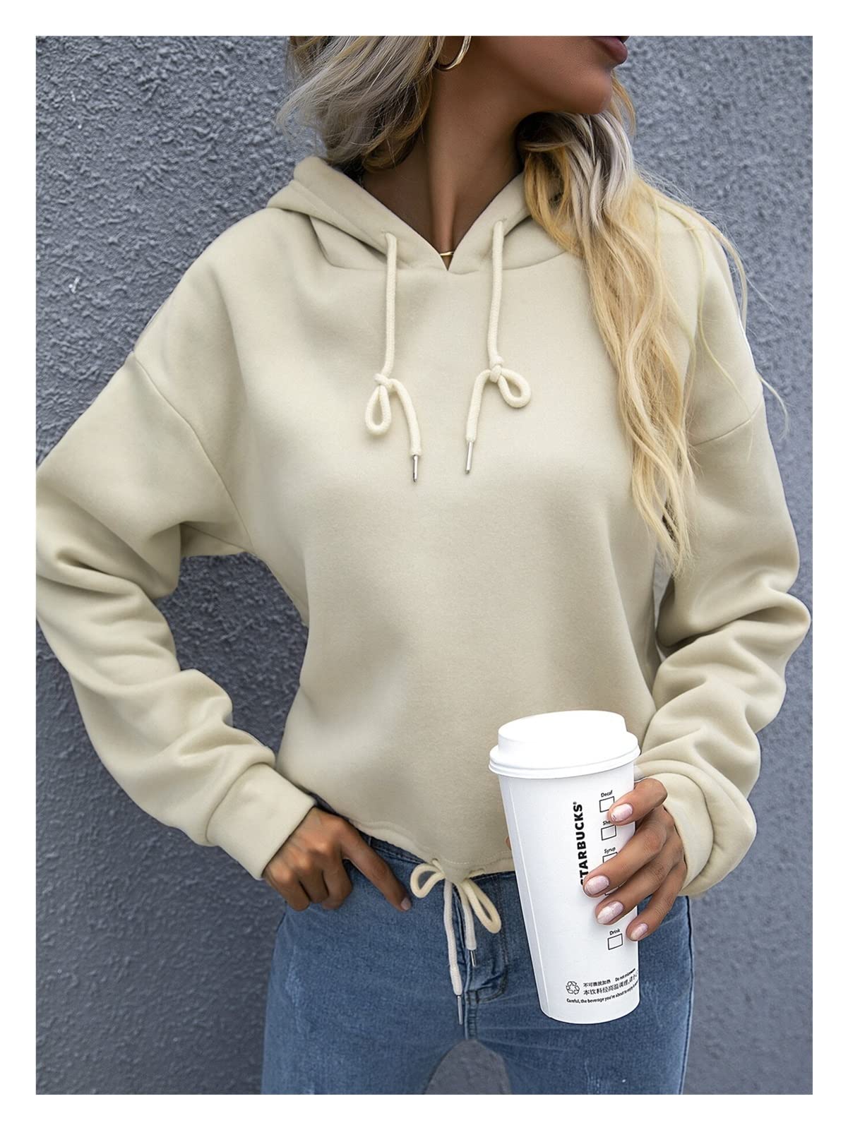 Sweat à capuche pour femmes abricot taille L confortable GBCCNM