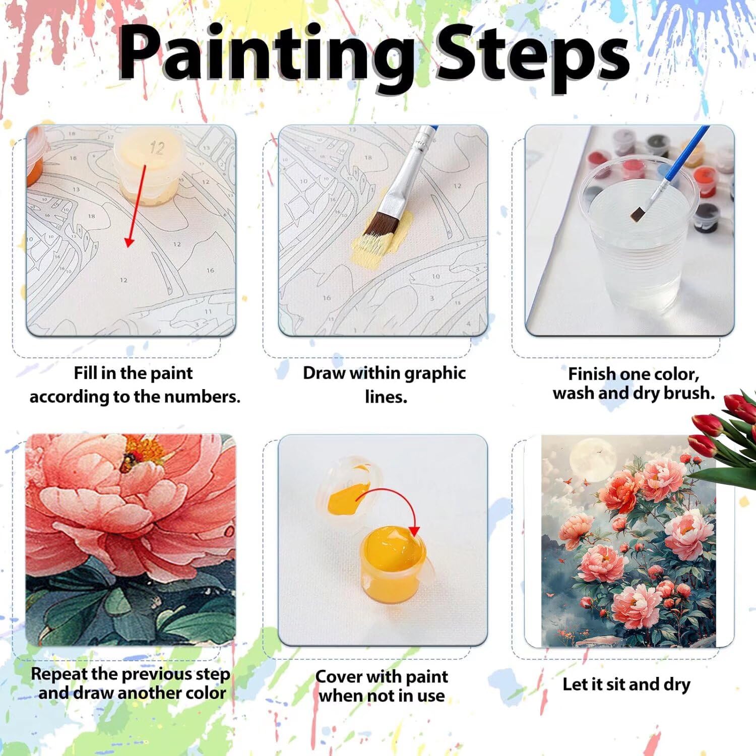 Pintar por Numeros Adultos pintar por numeros niños manualidades niños 10 años, DIY Pintar por Números de Pincel y Pintura acrílica Decoraciones para el Hogar Manualidades, sin Marco 60x80cm C-192