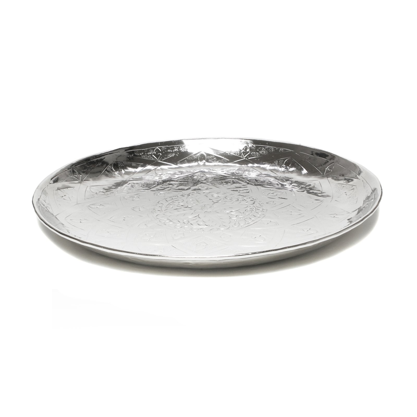 Design Servier-Tablett Rund Aus Aluminium Kerzentablett Groß Dekorativ Orient-Musteruster 54cm ø