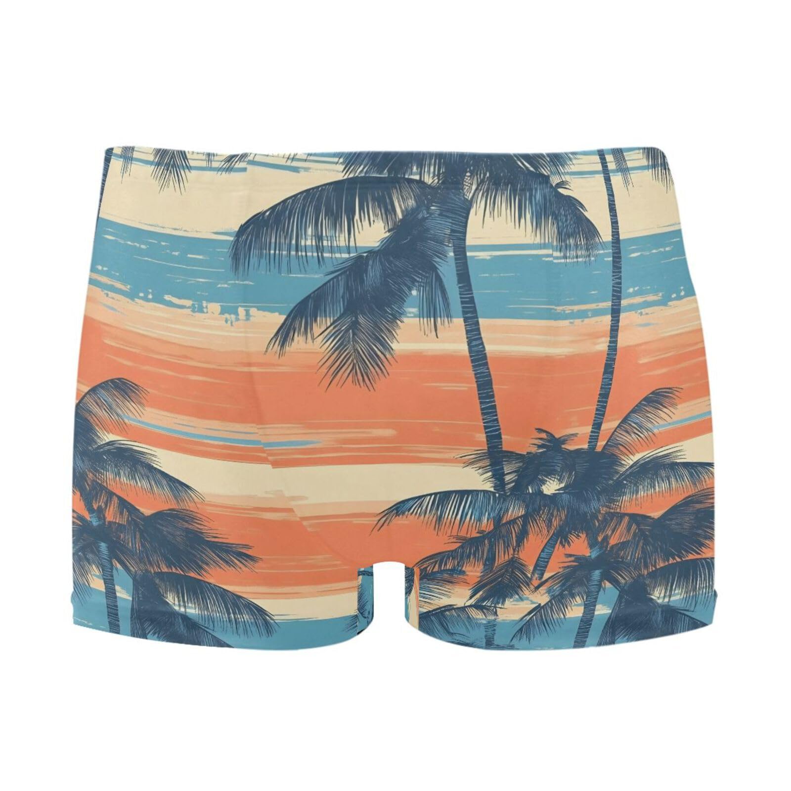 UMIRIKO Men's Swim Briefs Summer Palm Tree Swimsuit Swimwear Swim Trunk Square Leg for Men 3XL 202b8346