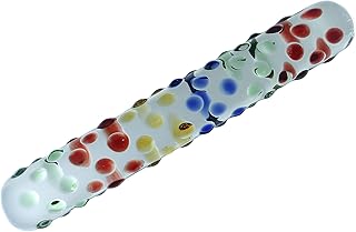 Glass Pleasure Wand, Rainbow Mege Nubby