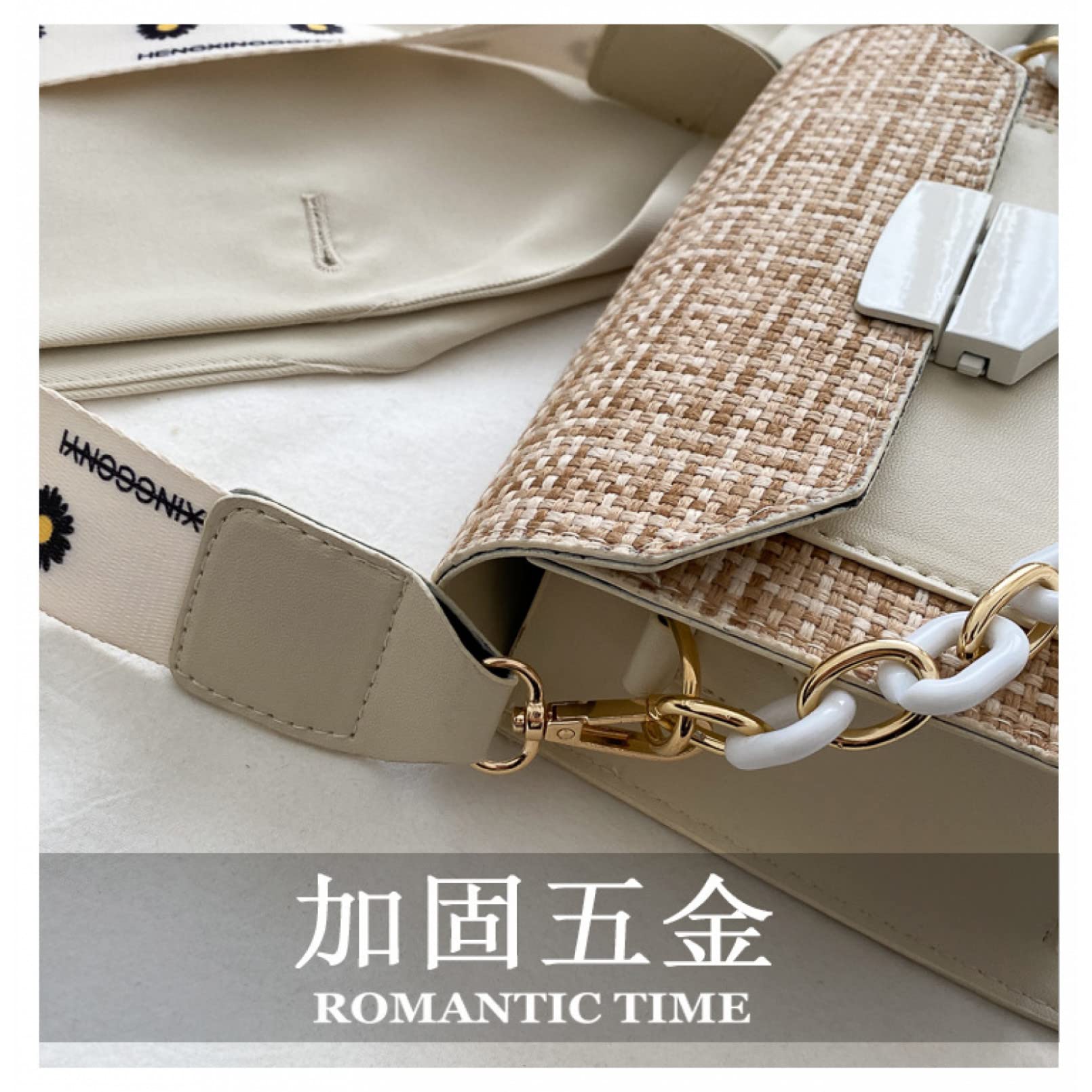 BAJIE Mini bolso de las mujeres Bolso pequeño Bolso de la moda de verano Tendencia de banda ancha de un solo hombro Messenger Bolso de hombro