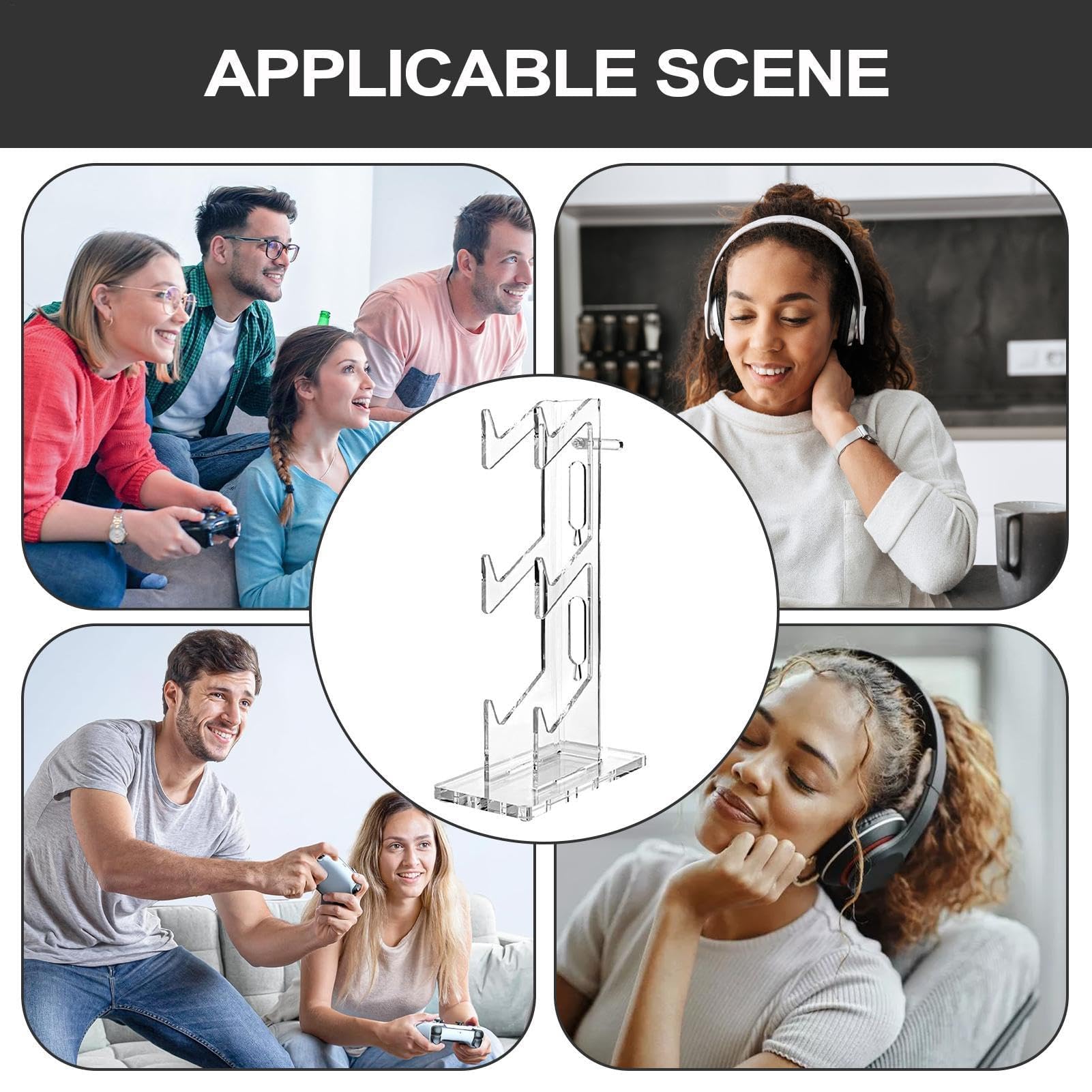 Controller-Display-Ständer, 3-stöckige Kopfhörer- und Game-Controller-Halterung für Schreibtisch, Gaming-Zubehör, stabile Unterstützung für Headsets und Controller