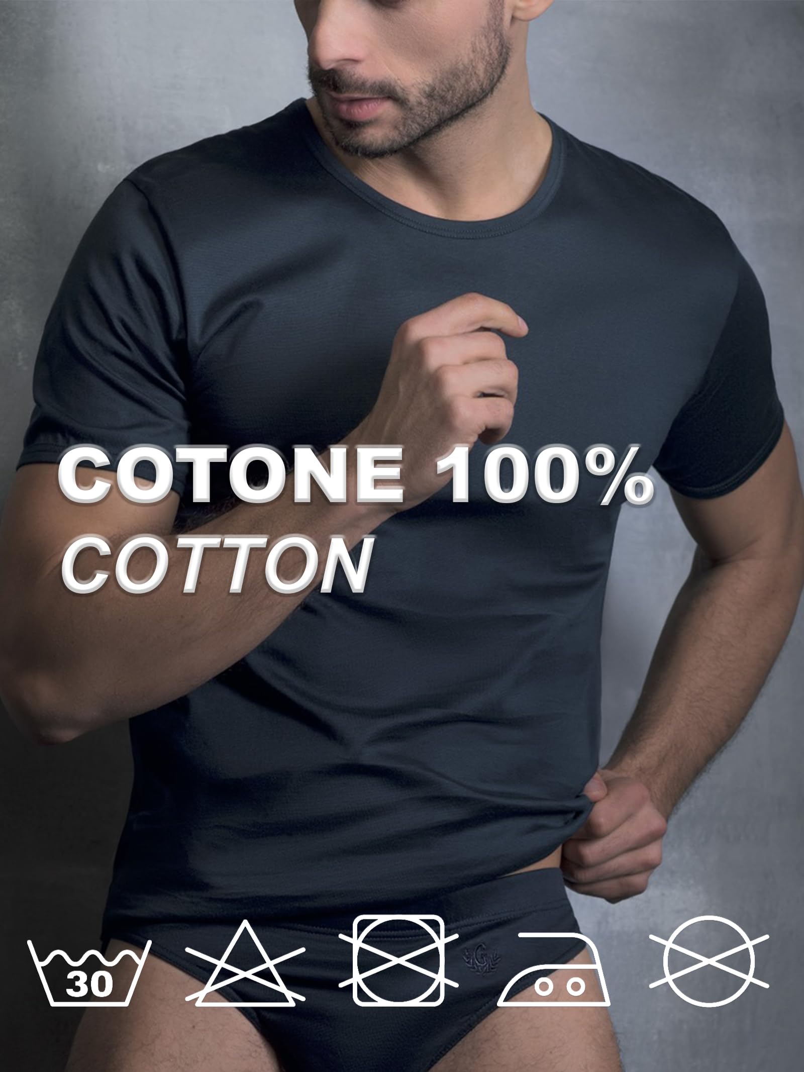 GARDA - 6 Slip Uomo Minislip in Cotone Mercerizzato, Elastico Interno, con Ricamo Art. 0925