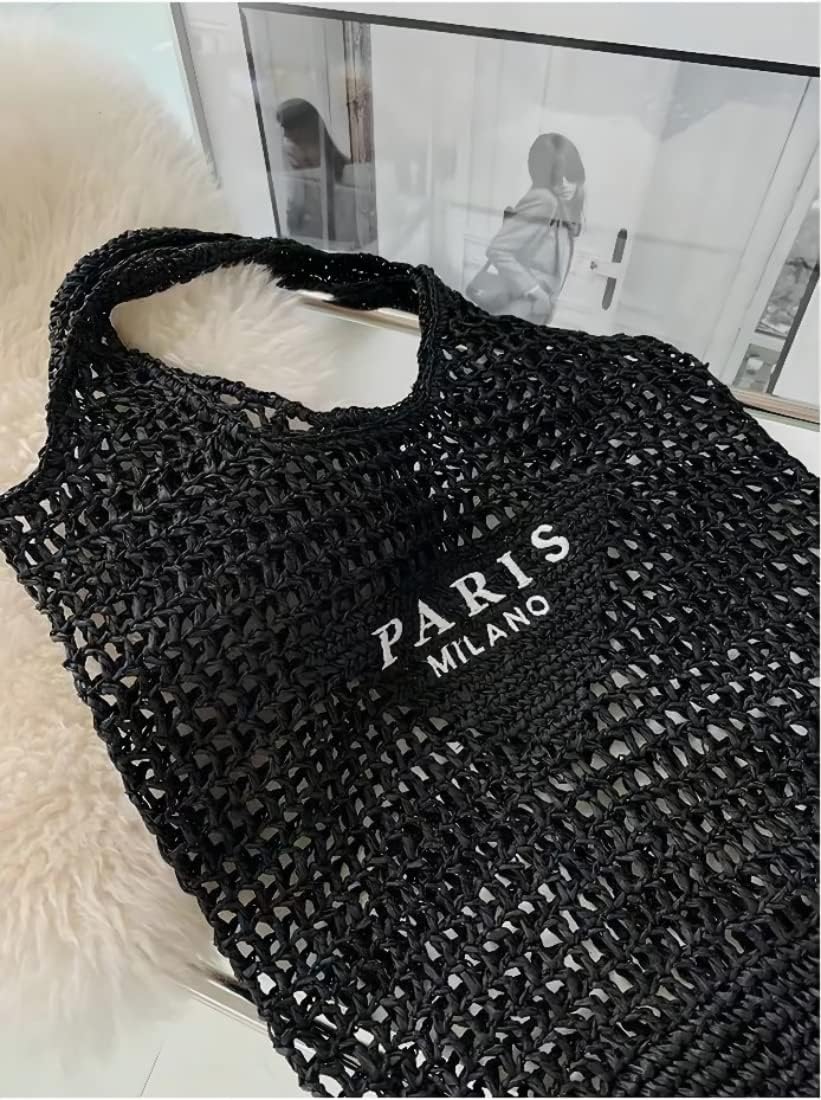 New Woven Bag, Straw Mesh Tote Bag, Beach, Shoulder Bag, Hobo Women, Foldable Large Capacity, for Holiday. - Image 4