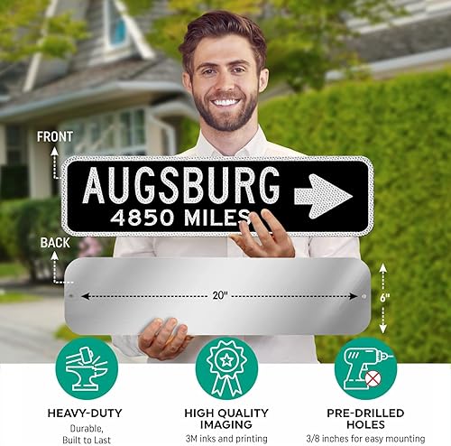 Vista 114 de Placa de dirección de metal personalizada, letreros de números para placa de pared de casa, letrero de dirección de nombre de calle, números de casa