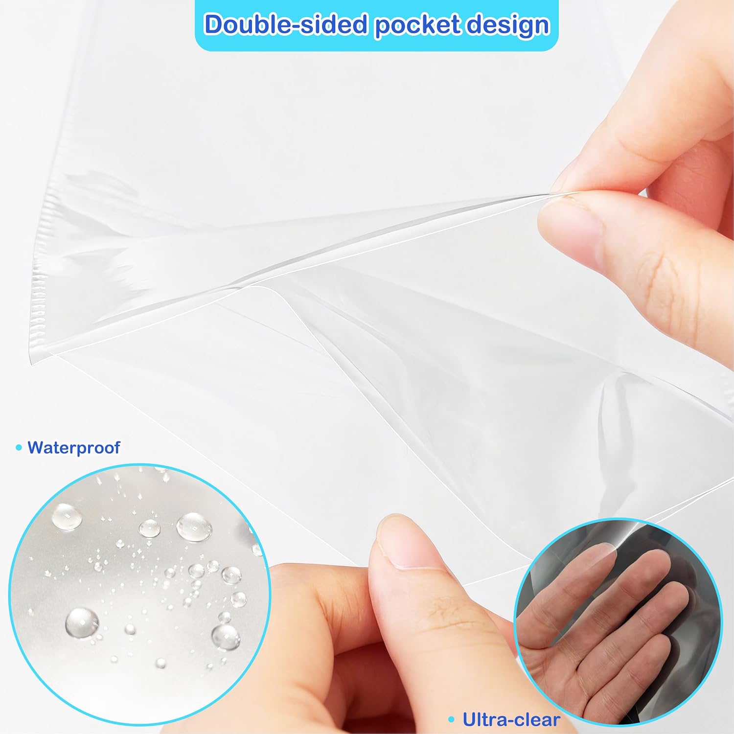 30 Pack 1/2/4 Pocket Card Sleeves for 6/3 Ring A5 Binder, Ultra-Clear Double Sided, Top Loading, Clear Plastic Sleeves for Trading Card, Photocard and Postcards thumbnail