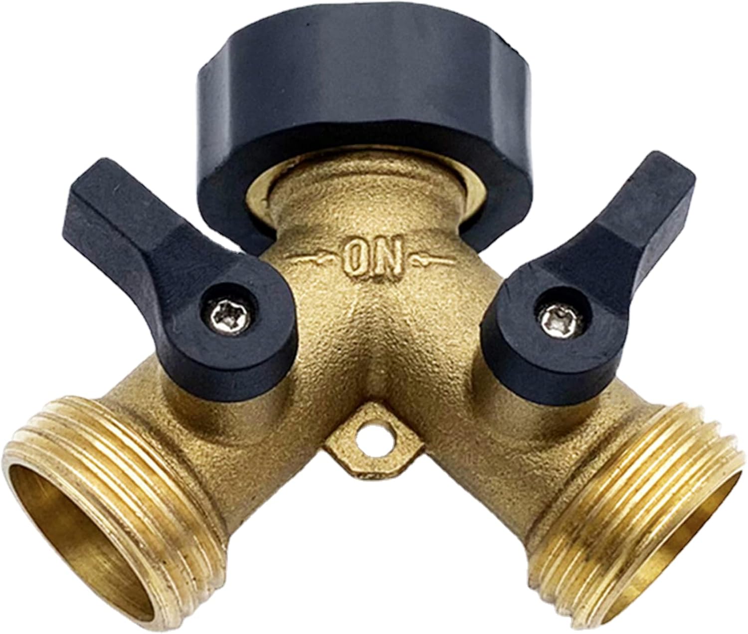 2-Wege Kugelhahn Y-Verteiler Messing - Für 10mm Schläuche Garten & Industrie