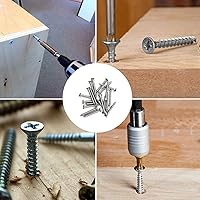 Vista 8 de Tornillos de madera M5x40mm, tornillo Phillips de cabeza plana de acero inoxidable, tornillo autorroscante de cabeza avellanada Phillips