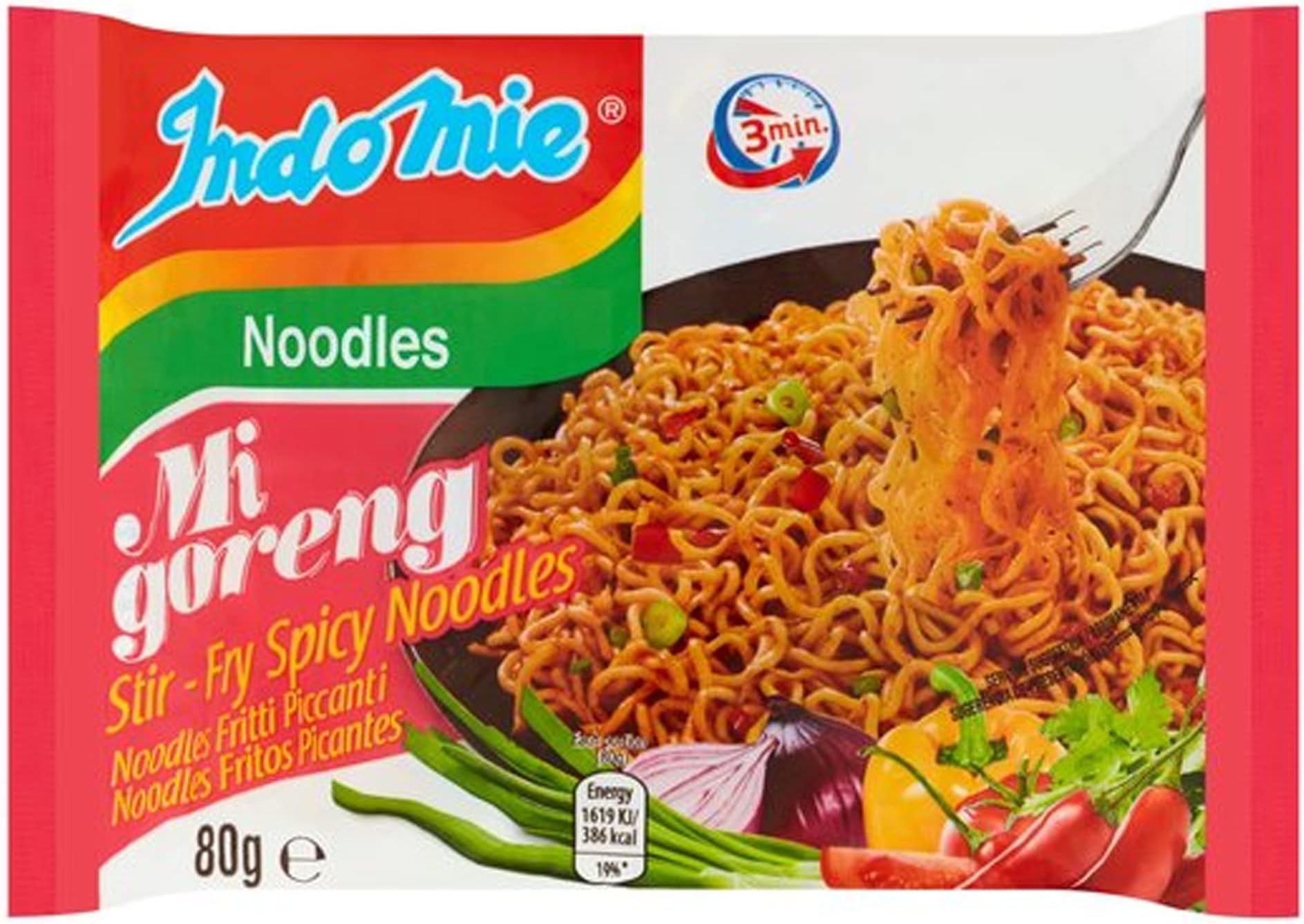 Mi Goreng Instant Stir Fry Noodles, Halal Certified, Hot & Spicy / Pedas Flavor 2.82 Ounce (Pack of 30)
