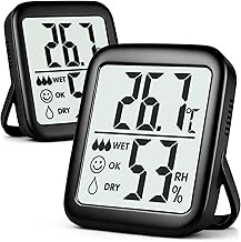 Antonki 2 Pack Room Thermometer for Home Indoor Hygrometer Humidity Meter Gauge Digital Temperature and Humidity Sensor Monitor for House Terrarium Incubator Greenhouse - Battery Included