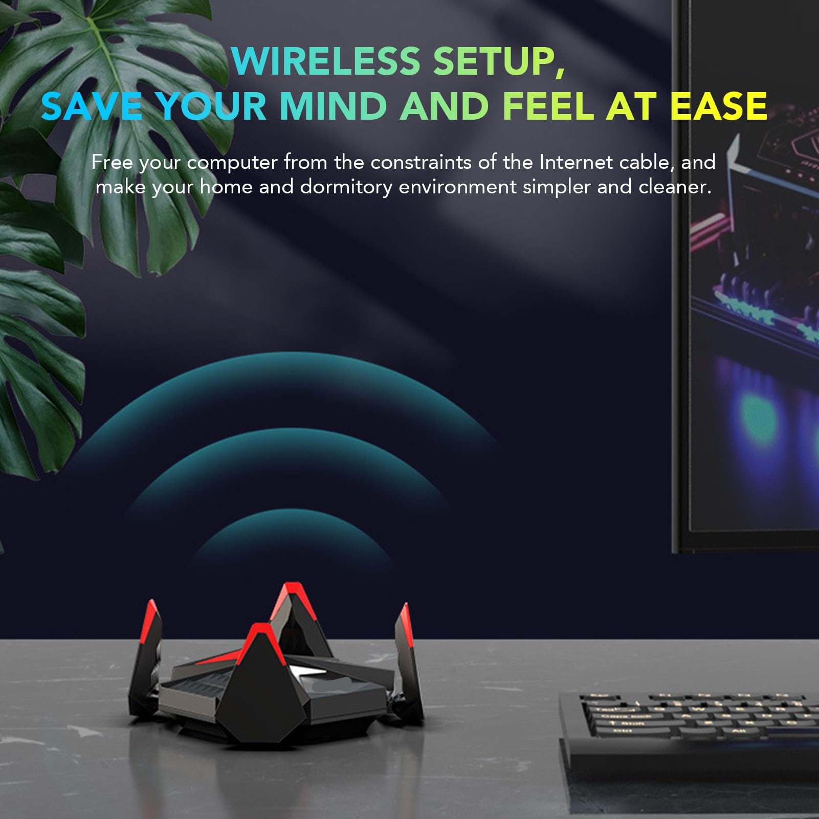 Scheda di Rete AX5400, Adattatore per Scheda di Rete Desktop USB Tipo C a 3 Bande, Adattatore per Scheda di Rete Esterna Ad Alta velocità 5374Mbps con 4 Antenne, per 10 11