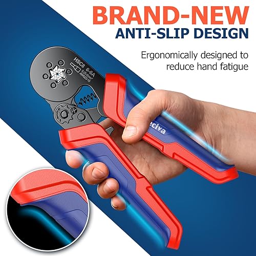 Miniatura 3 de Preciva - Kit de herramientas de prensado de virola, conectores de virolas dobles y individuales mejorados de 1500 piezas, trinquete hexagonal