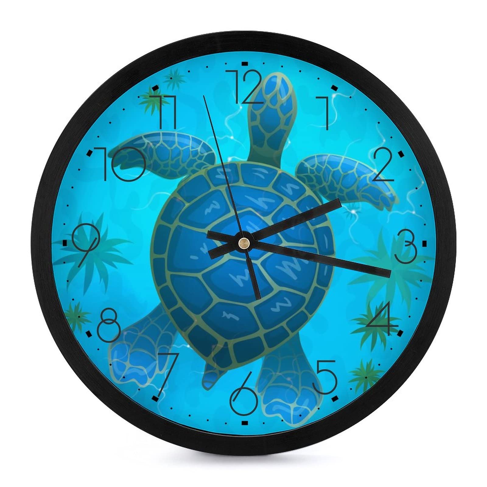 Pendule Murale Silencieuse Tortue Bleue pour Créer une Ambiance Zen à la Maison et l'École
