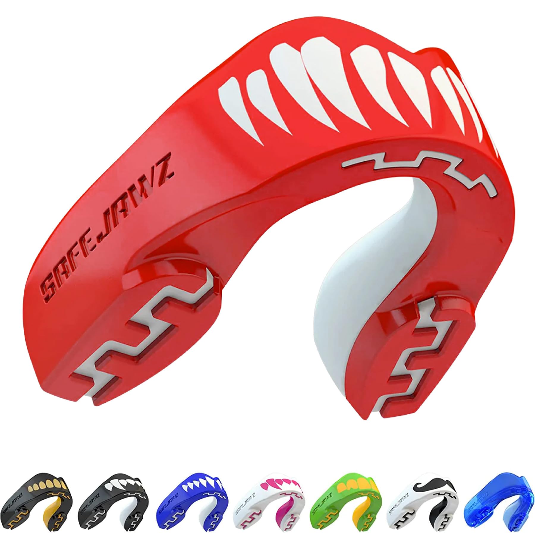 SAFEJAWZ Vestibilità Slim Paradenti Sportivo Adulti e Bambini Contatto Completo per Tutti Gli Sport, tra Cui Rugby, MMA, Hockey, Judo Arti Marziali e Boxe
