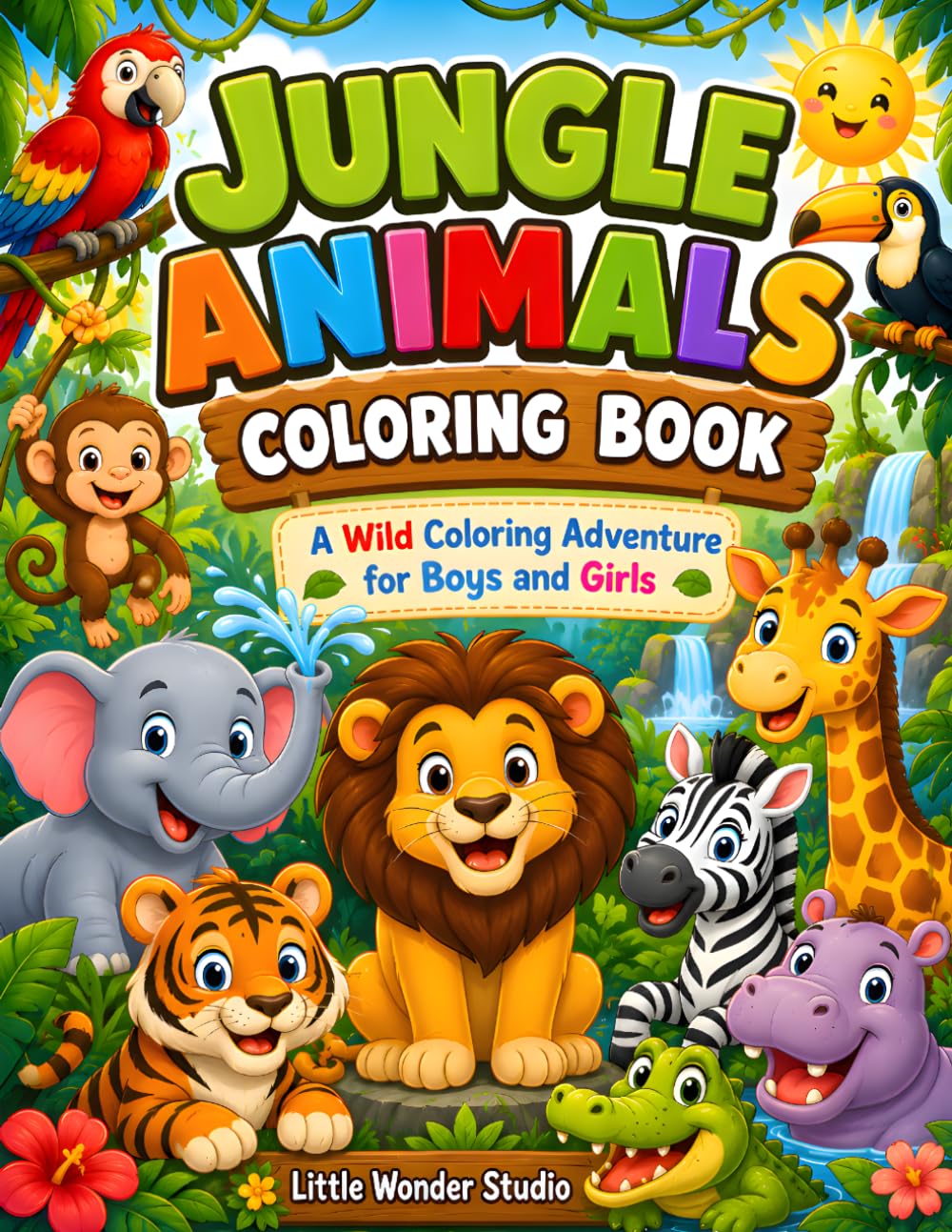 Jungle Animals Coloring Book: A Wild Coloring Adventure for Boys and Girls