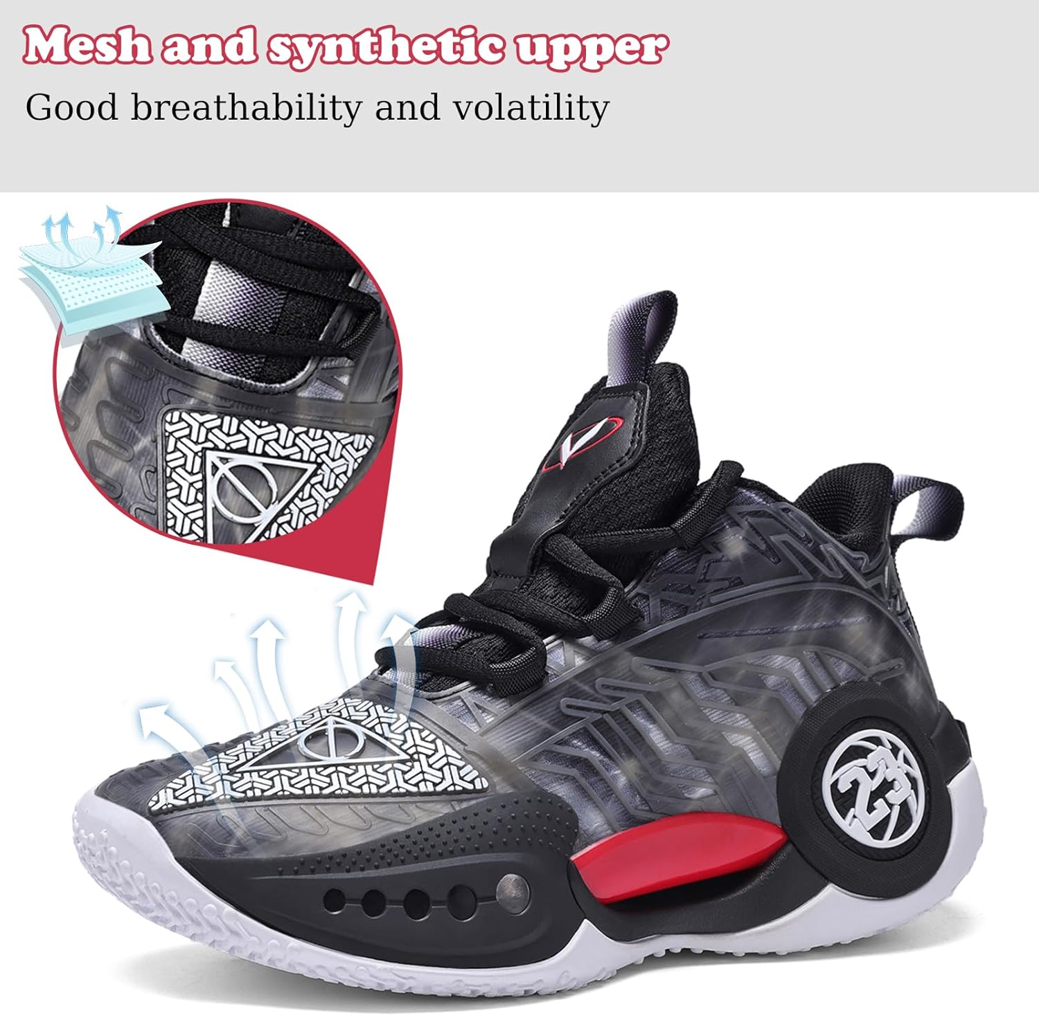 JMFCHI Kids Basketball Shoes High-top Sports Shoes Sneakers Durable Lace-up Non-Slip Running Shoes Secure for Little Kids Big Kids and Boys Girls - Image 3