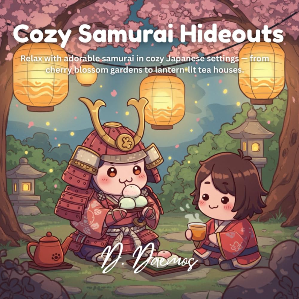 Cozy Samurai Hideouts: Relax with adorable samurai in cozy Japanese settings — from cherry blossom gardens to lantern-lit tea houses.