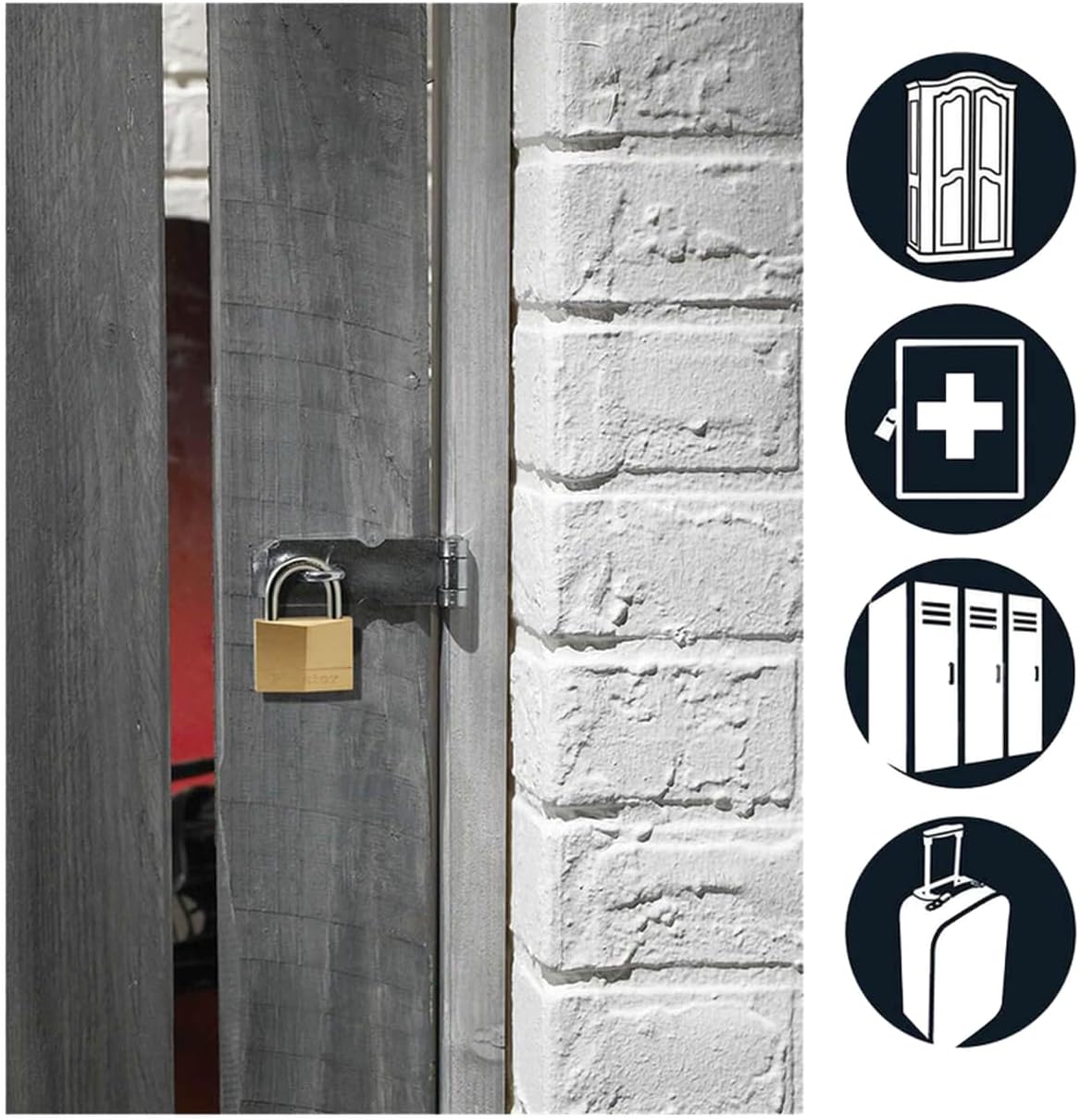 Master Lock 130EURDLJ Key Padlock with Brass Body and Long Shackle, Gold, 9,7 x 3 x 1,2 cm