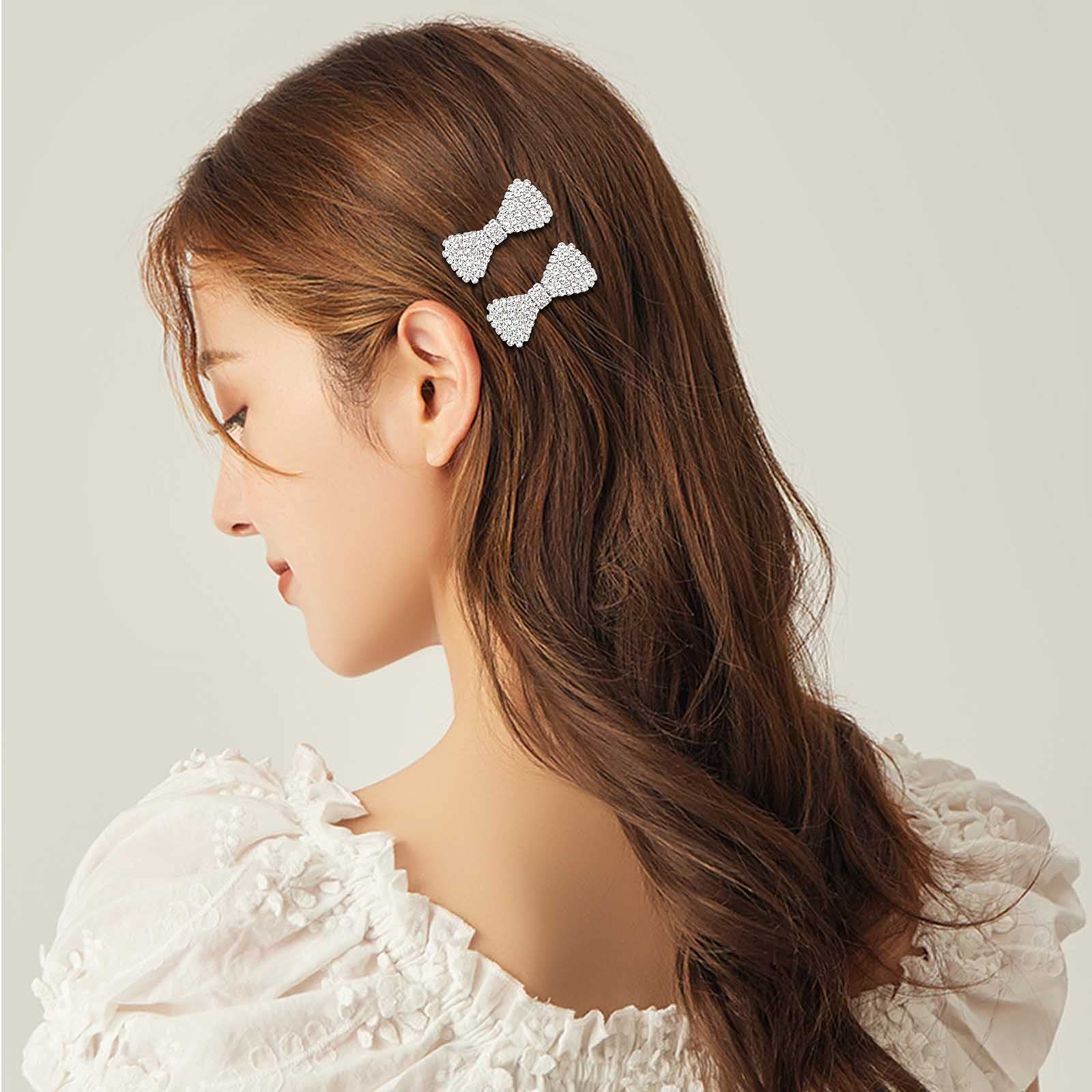 ヘアアクセサリー herlipto Crystal Ribbon Hair Clip Crystal Bow Hair Clip – self-portrait-US