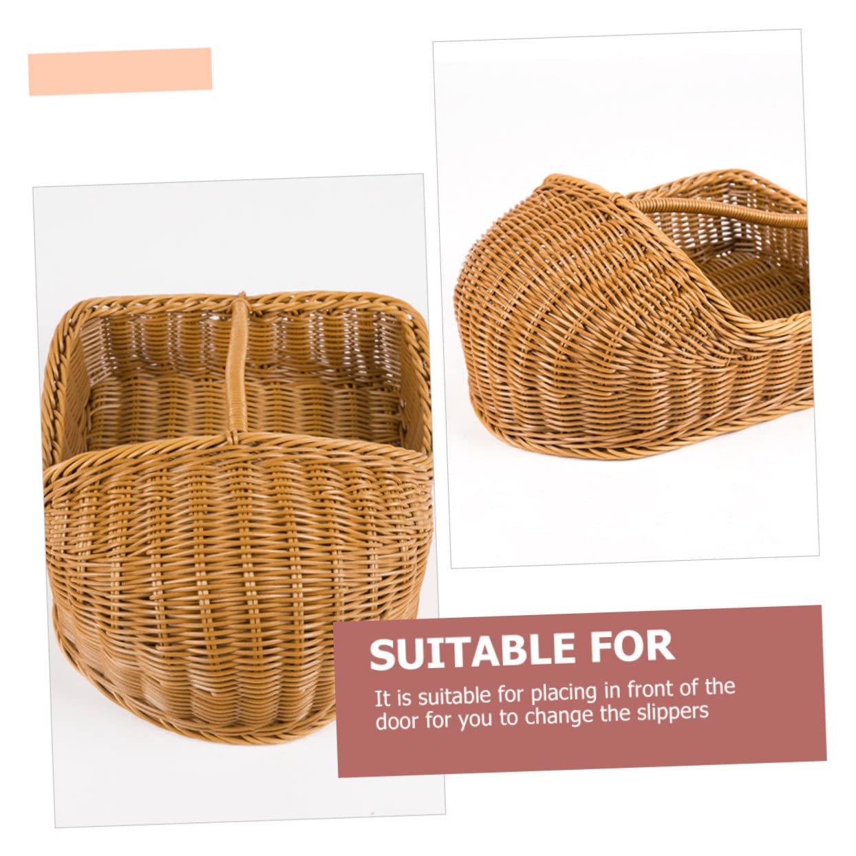 PRETYZOOM Panier à Pantoufles Portatif 370x270x190mm en Polypropylène Résistant Multifonction pour Maison et Hôtel Rangement Salle de Bain Organisé
