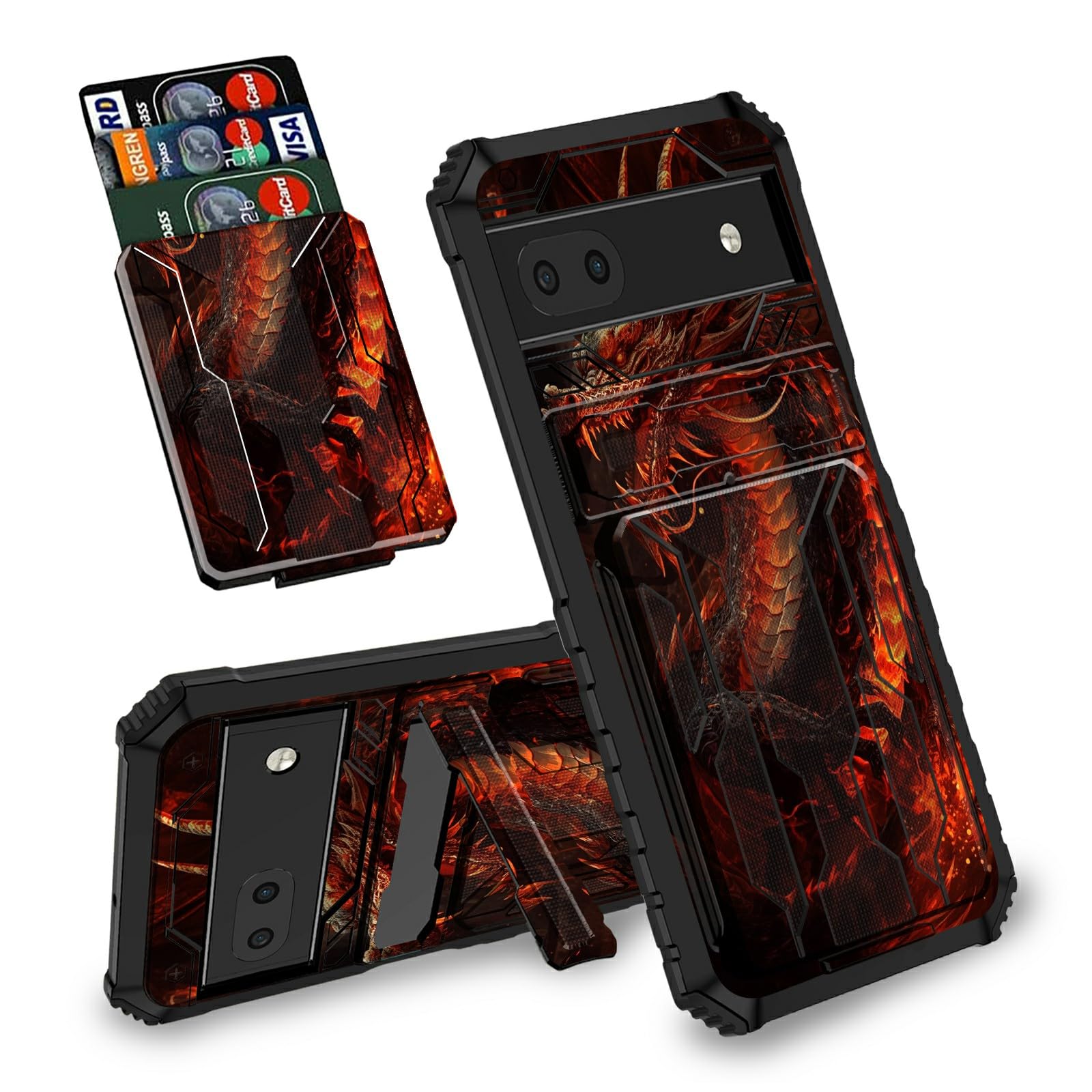 BREIDMKFM for Google Pixel 6a Wallet Case with Card Holder Detachable (3 Credit Card Capacity) Stand Kickstand Shockproof Case for Google Pixel 6a 5G 6.1