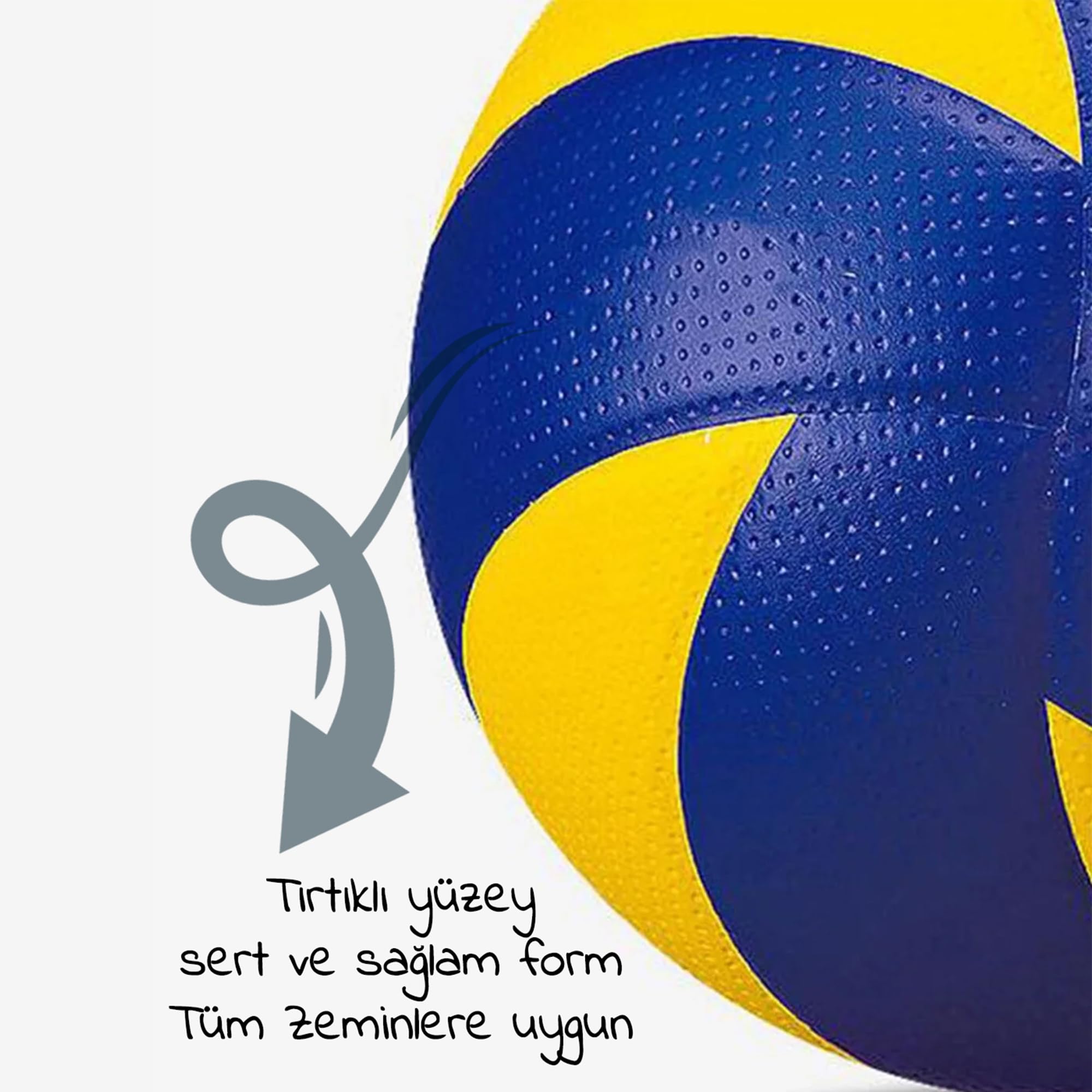 Hsport Voleybol Topu Yarı Profesyonel Orta Sert Kaymaz Tırtıklı Dayanıklı No:5 Maç ve Antrenman Topu (Pompa Hediyeli)