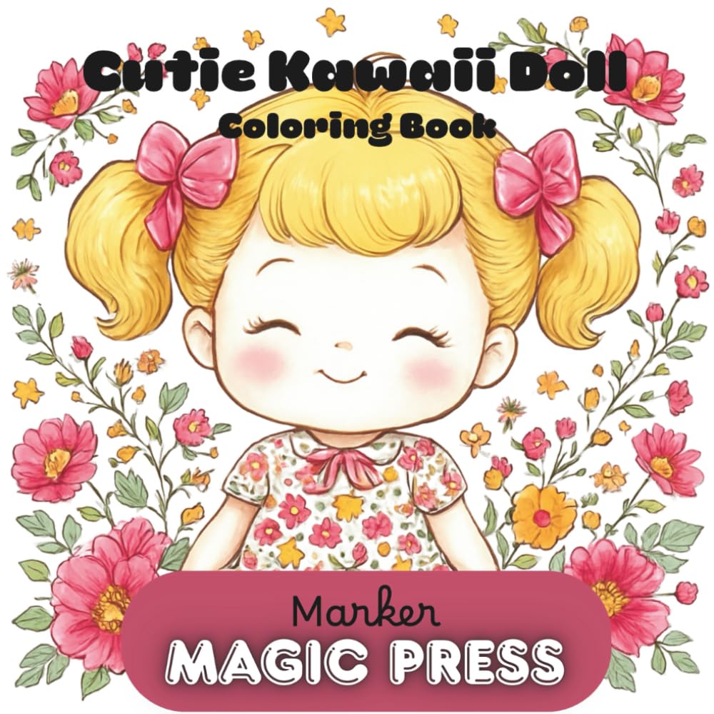 Kawaii Cutie Doll Coloring Book: Super Cute dolls to color
