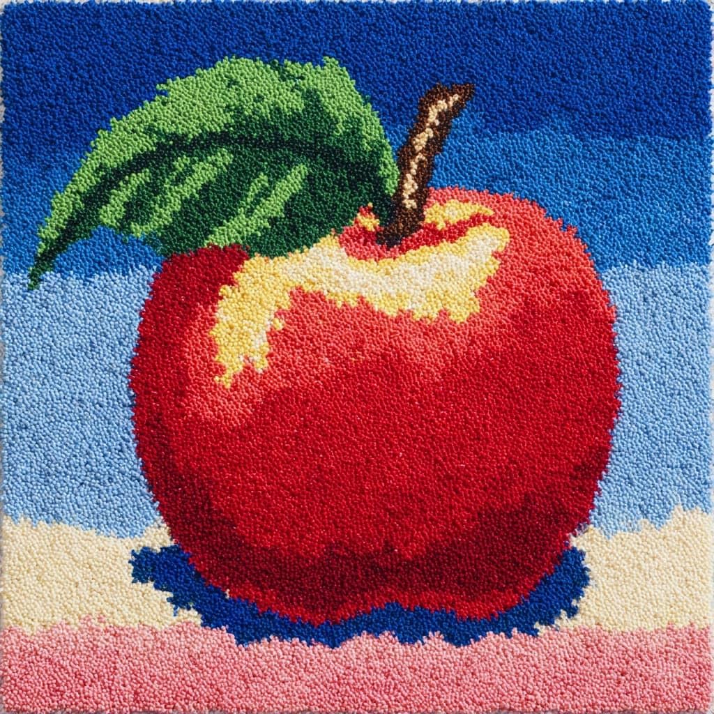 Henypt Latch Hook Cushion Kits 17X17inch, Red Fruit