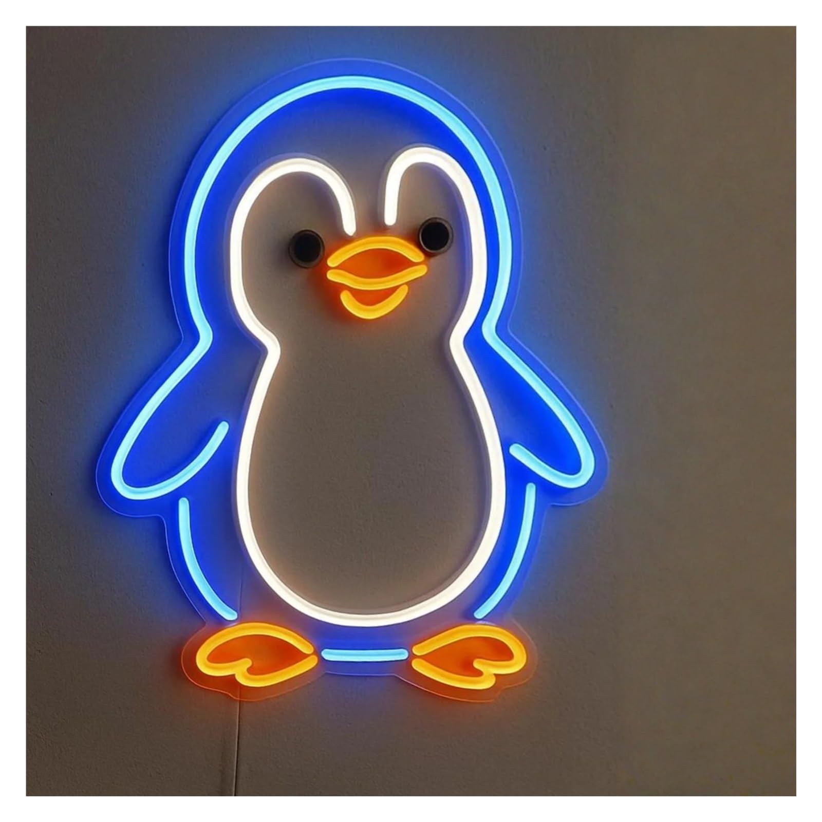 Wiszące neony artystyczne Neon Z Pingwinem, Zwierzęciem, Motywem Przewodnim, Akwarium, Dekoracja Ścienna Do Pokoju Dziecięcego, Lampka Nocna, 43cm