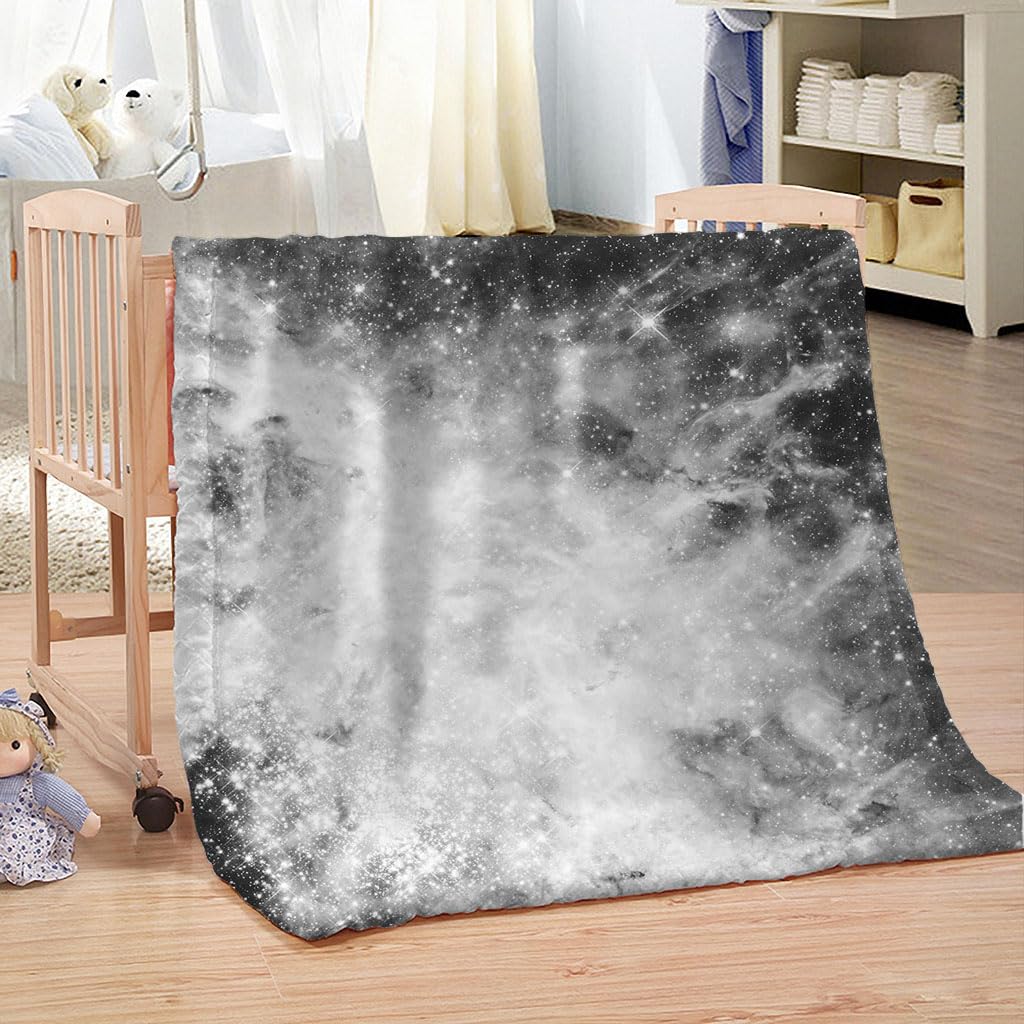 Mantas para Cama De Franela Invierno para Infantil Y Adulto 150X200Cm Manta Polar De Felpa De Microfibra Suave para Sofá, 3D Paisaje De Galaxia Cósmica Patrón, Cálida Y Transpirable
