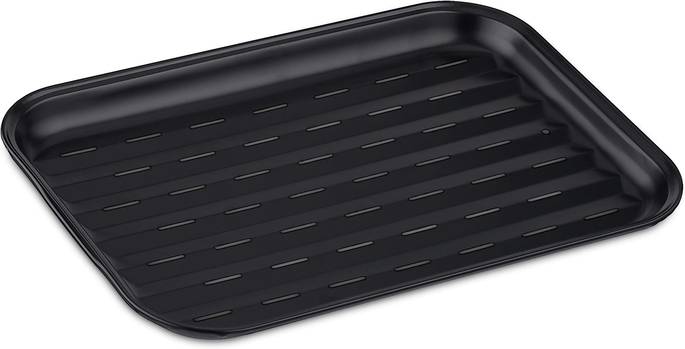 Relaxdays BBQ Pan, Reusable, Grill Tray, Enjoy Barbeque Aroma, Vegetables, Carbon Steel, Matt Brushed, Black