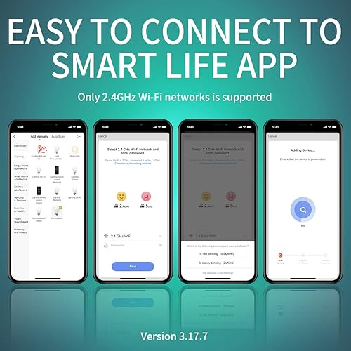 Miniatura 9 de ANWIO Bombillas inteligentes, bombilla LED de candelabro inteligente, bombillas de araña inteligentes, 4.9 W (equivalente a 40 W) 470 LM, bombillas