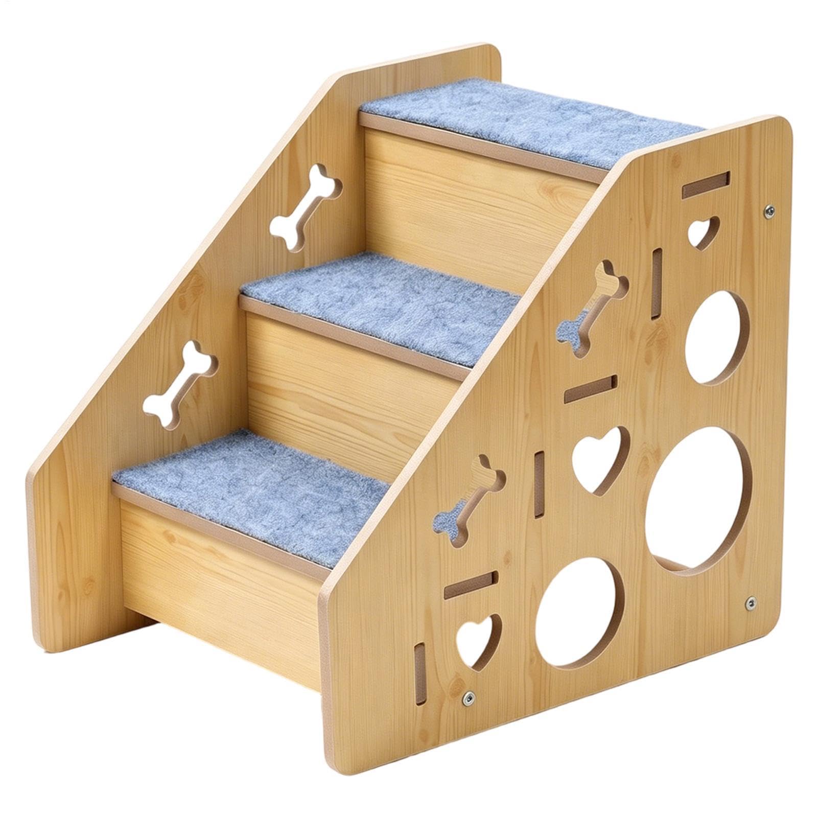 Scale per Cani in Legno Gradino Antiscivolo in Legno da Arrampicata | Scalette da gatti Per divano interno a lato del in auto gatto anziano e cucciolo animale da compagnia