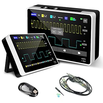 Digital Handheld Oscilloscope, Kethvoz Portable Touch Screen Tablet Oscilloscope Kit with 2 Channels/100Mhz Bandwidth/1GSa/s Sampling Rate/7-inch LCD Touch Screen Waveform Generator