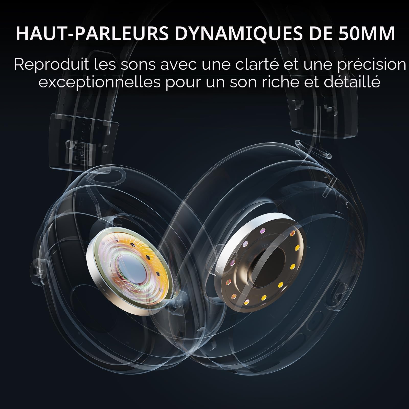 EKSA Casque Gaming sans Fil, 2,4 GHz Casque Gamer pour PS5/PS4/PC/Switch/Mac, Casque Bluetooth 5.3 avec Microphone, Latence de 30MS, Durée D'utilisation Maximale 80H, RVB, USB&USB-C