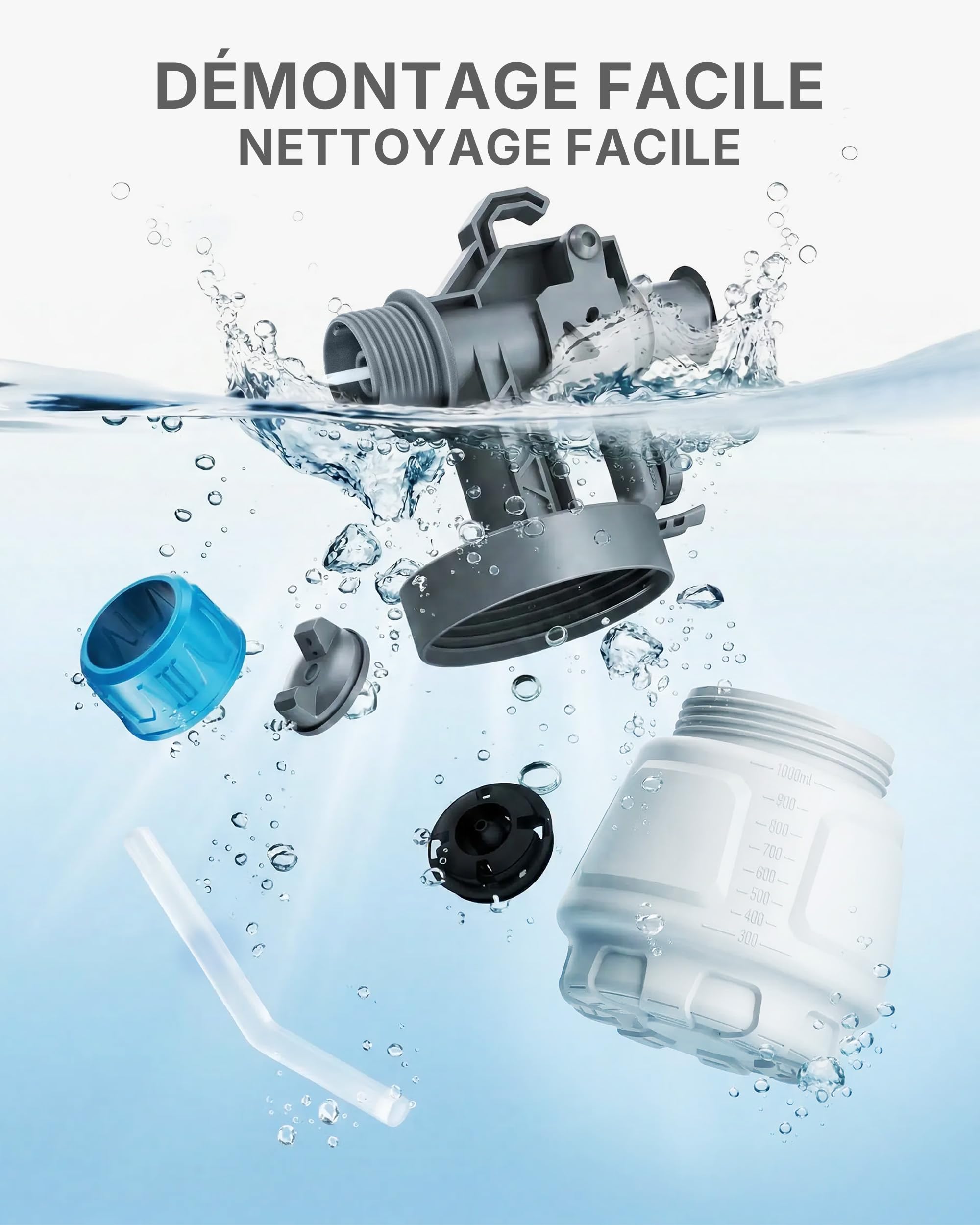 Tilswall Pistolet a Peinture Alien500, Compatible Makita 18V(sans Batterie) | Design ultraléger, 4 Buses et 3 Motifs, Réservoir 1000ML, Facile à Utiliser et Nettoyer, pour Plafonds, Murs et Meubles