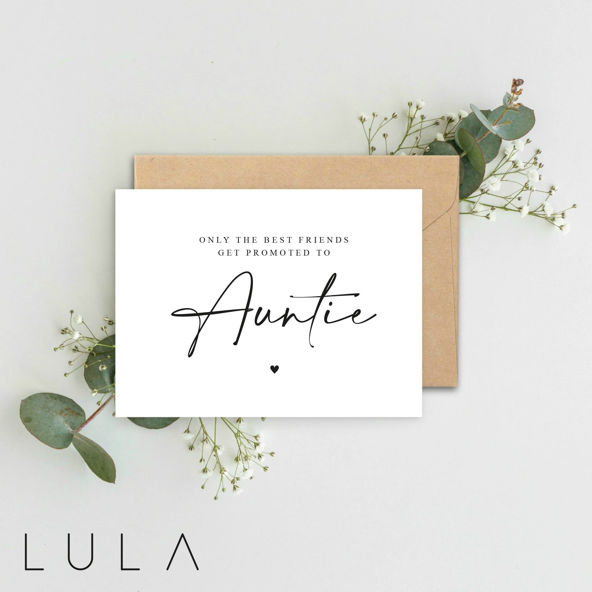 Only the best friends get promoted to Auntie Pregnancy Announcement A5 Card with envelope, Auntie Pregnancy Announcement, Pregnancy Reveal - Image 2