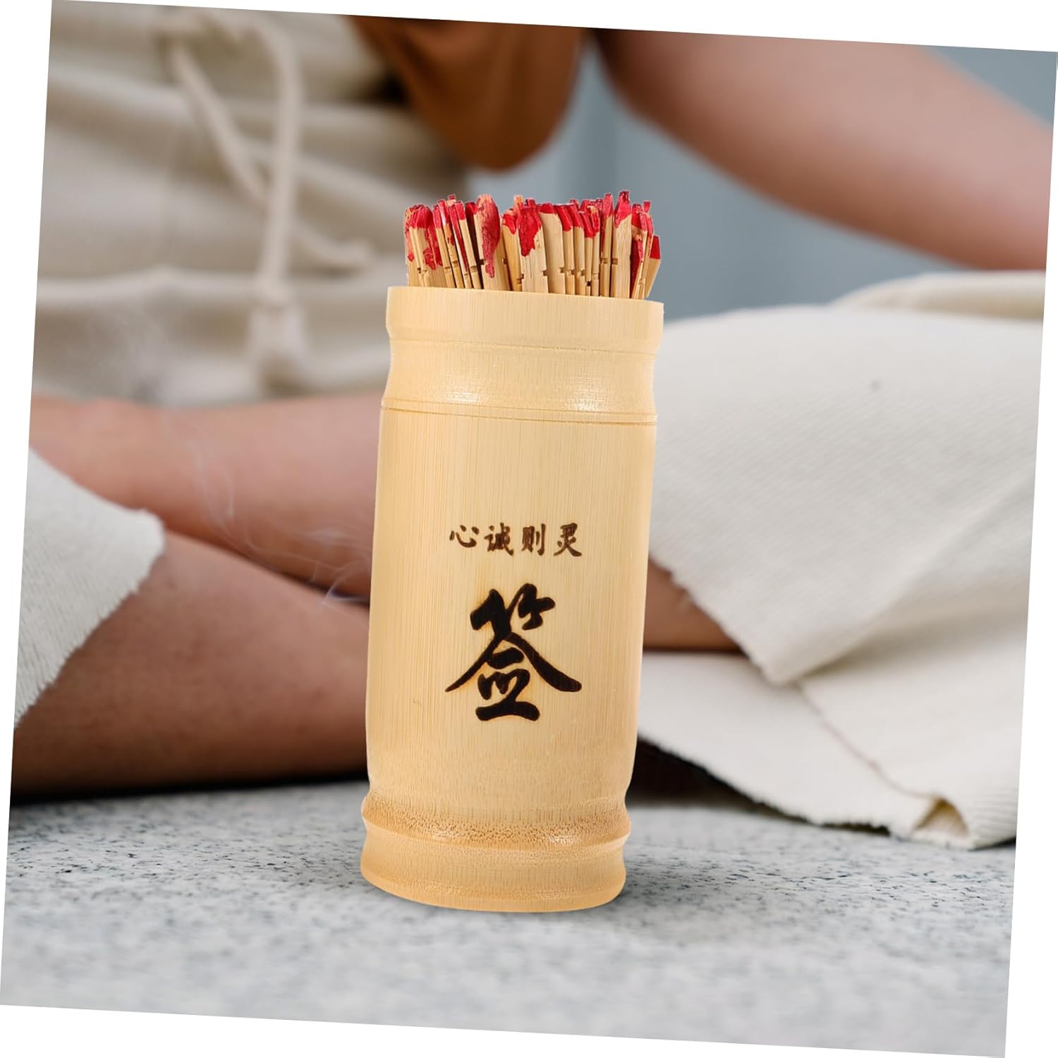 1Set Chinese Fortune Telling Sticks with Bucket Divination Book Traditional Buddhist Props for Family Gatherings Temples and Home Use