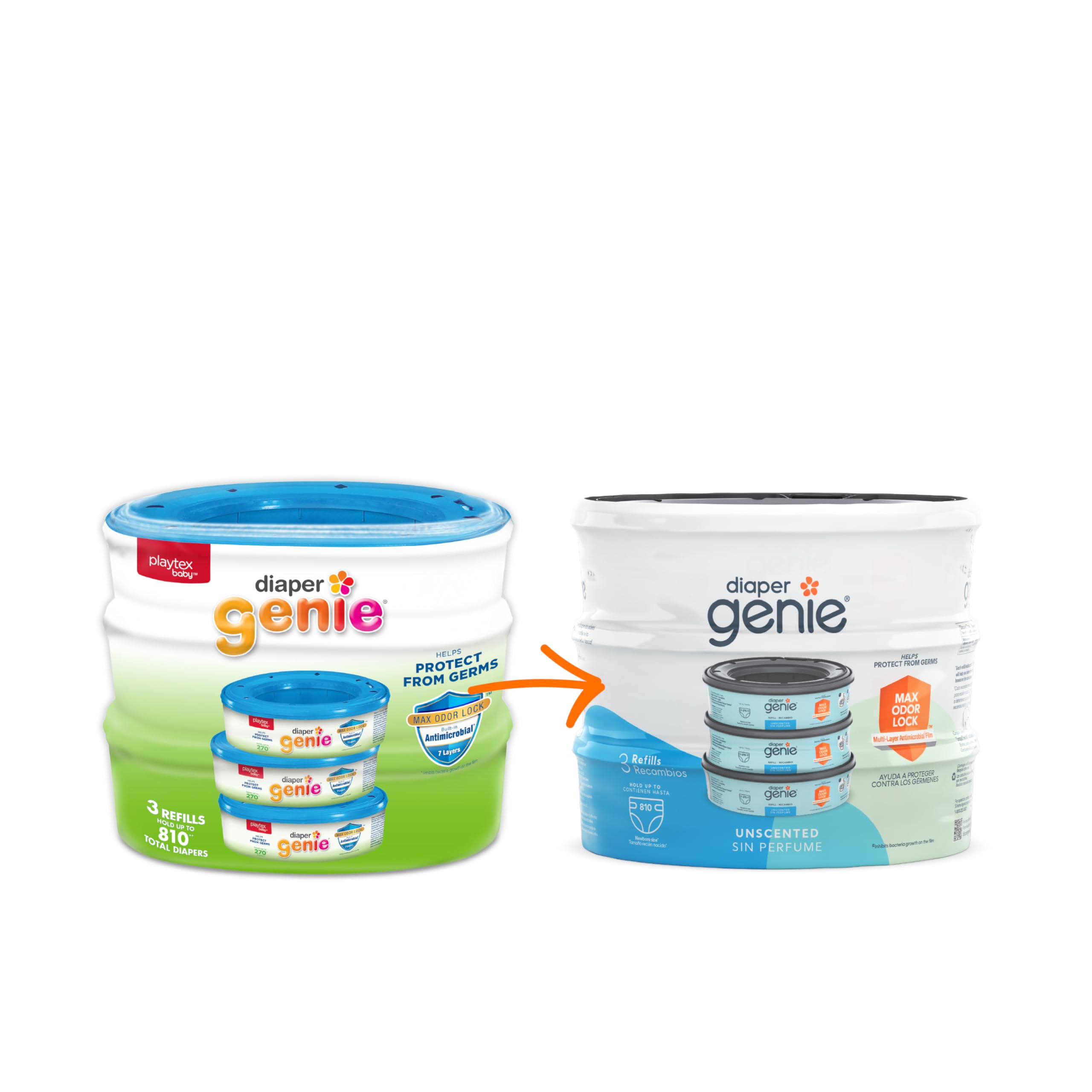 Playtex Diaper Genie Refill Gift Set - 2160 Diapers - Great for Baby Wishlist