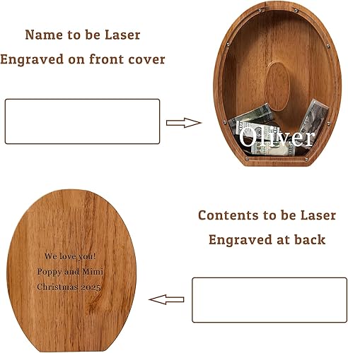 Vista 229 de Alcancía para niños y niñas, alcancía de madera con letra grande del alfabeto con inicial C, banco de monedas, regalos divertidos para cumpleaños