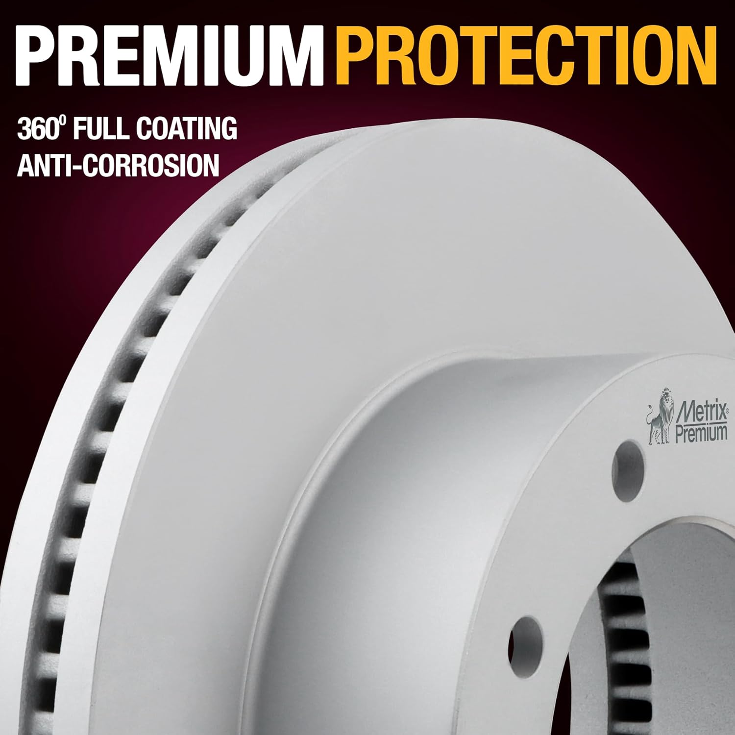 Metrix Premium Chassis Parts - 14.29 inch (363mm) 2 PC Front Coated Vented Disc Brake Rotor Fits 2013-2025 Ford F-350 Super Duty, 2013-2016 F-450 Super Duty, 2013-2025 F-250 Super Duty Made in Europe