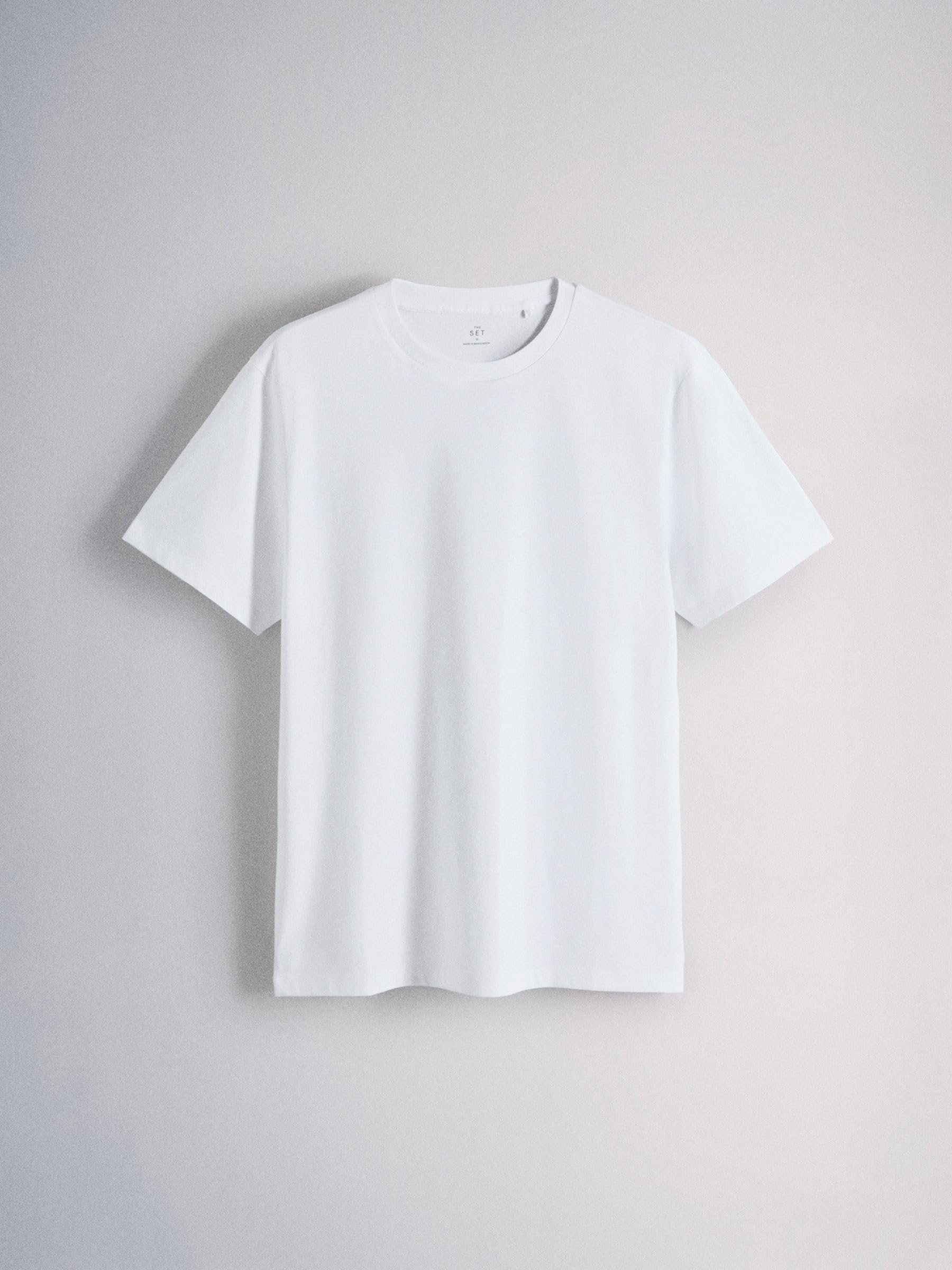 THE SET Hombres Pack de 3 Camisetas de algodón Supima