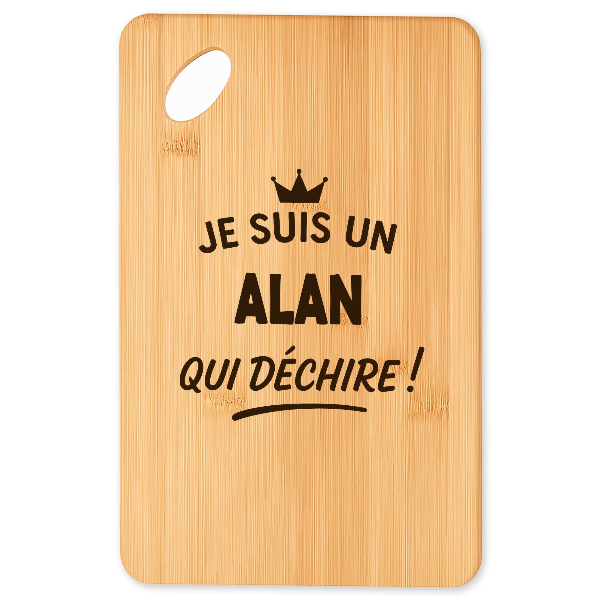 Plato Apéro en bambou Alan qui dechire 2, le cadeau original de cuisine
