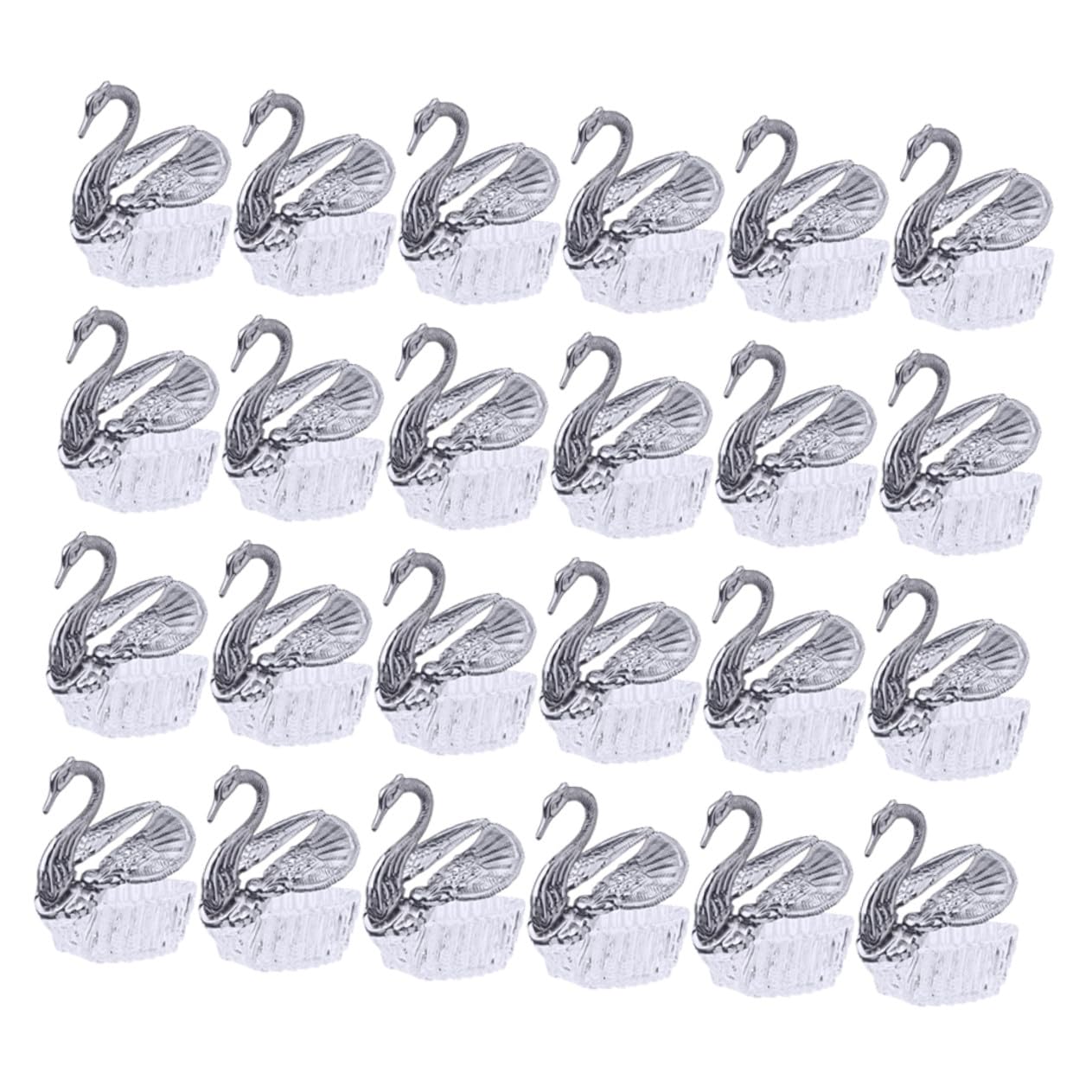 HOMSFOU Scatoline per Bomboniere Matrimonio 24 Pezzi in Acrilico Argento Stile Europeo Confezioni Regalo Texture Eccellente e Sicurezza Garantita