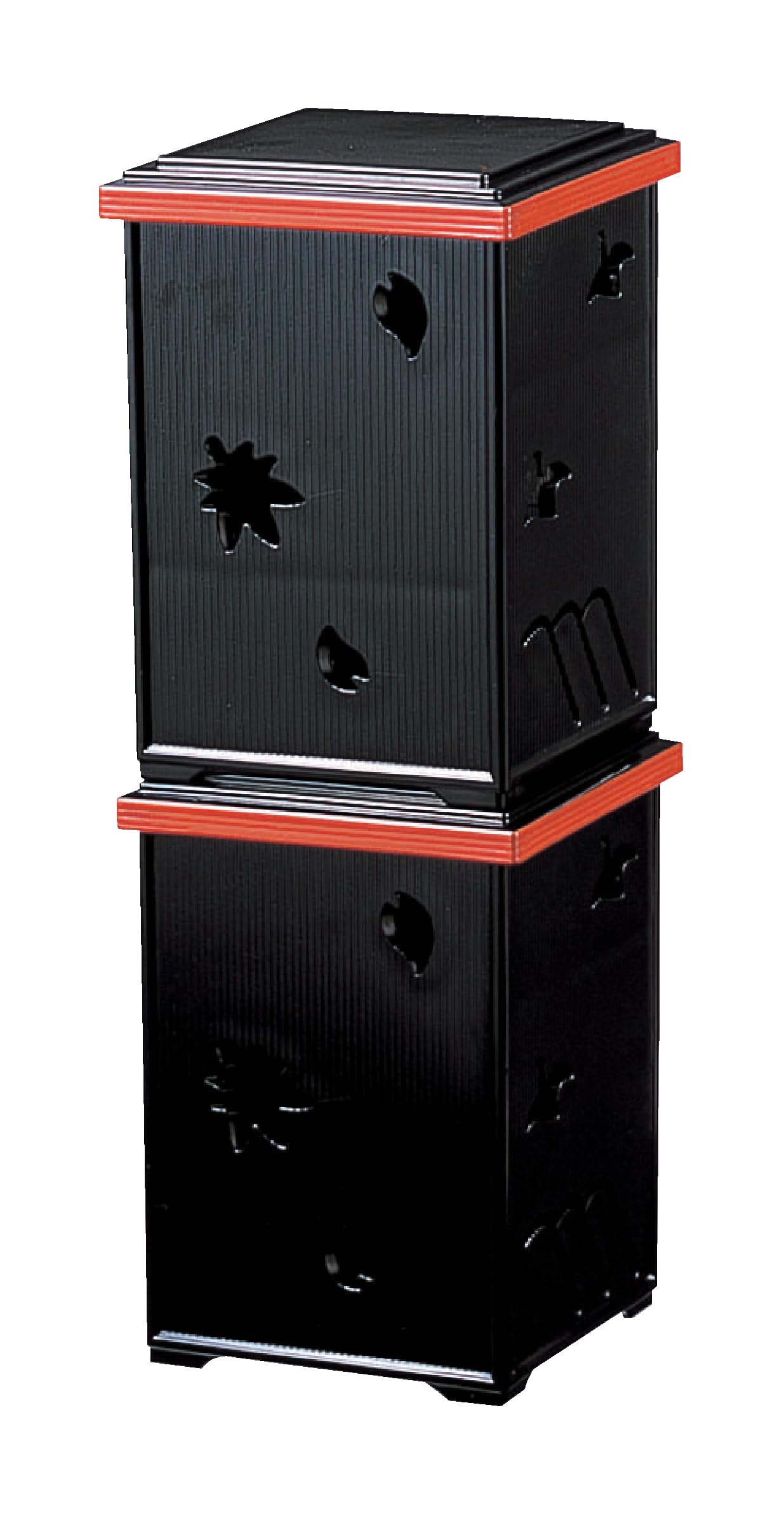 Amazon｜割烹漆器 若泉漆器 ABS3段大徳透かし 開き弁当 黒渕朱 C-1-26