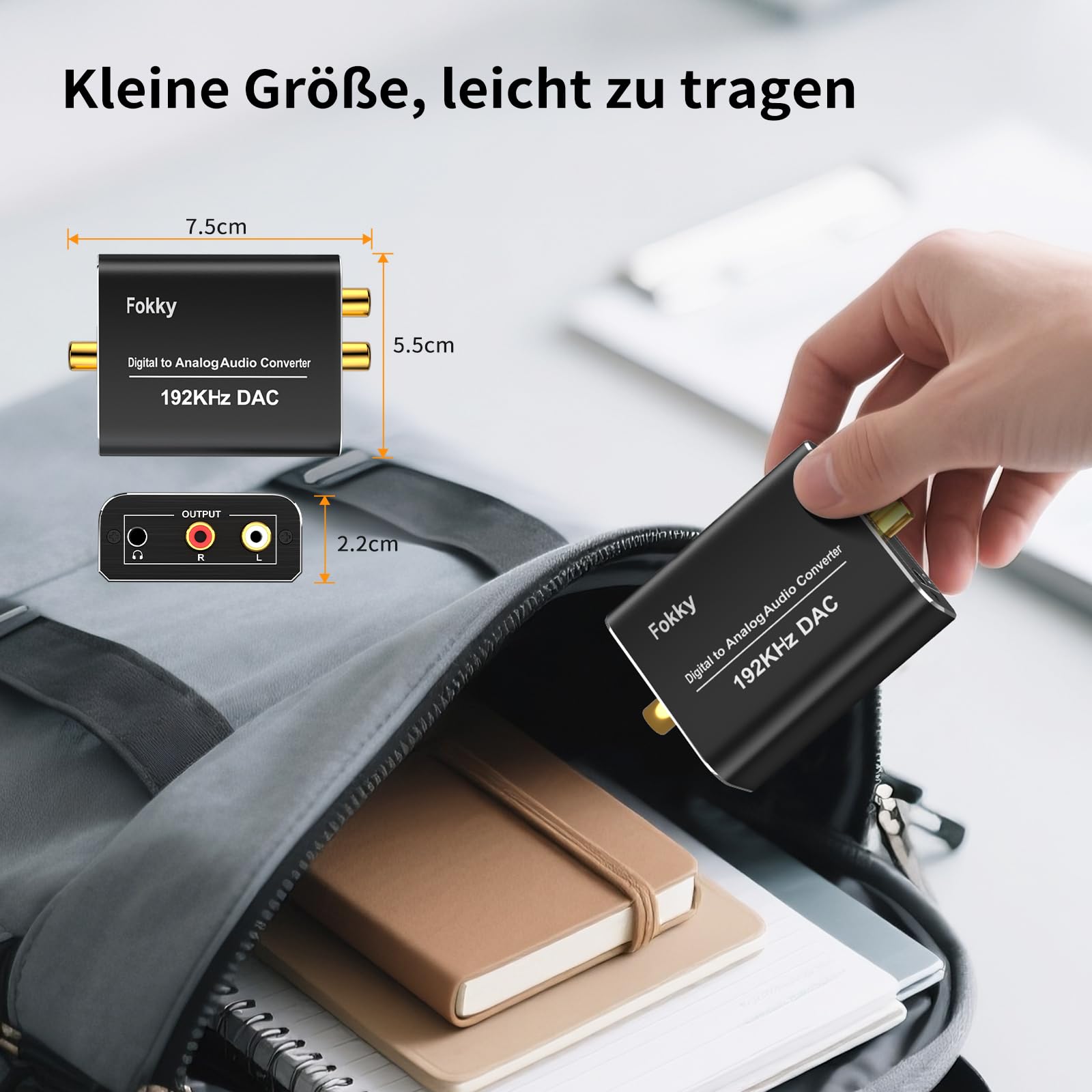 Convertitore Audio Digitale A Analogico Fokky 192 KHz | DAC Per TV, PS4, Xbox Con Cavi Ottico E Coassiale | Adattatore Da SPDIF A RCA O Jack 3.5mm