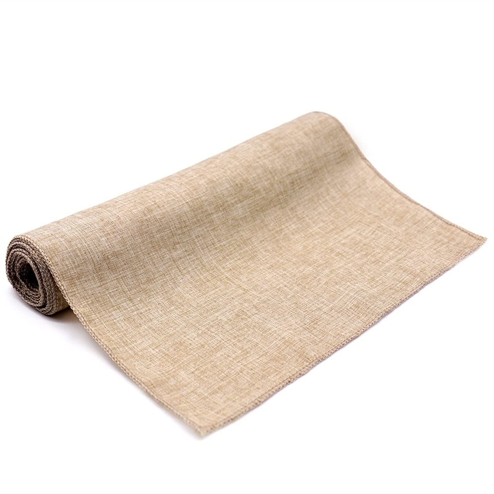Runner da Tavolo Rustico in Finto Lino Runner da Tavolo Moderno for la casa, Feste, Decorazioni Natalizie Camino De Mesa Navidad Decoración Vacanze, pasti, Occasioni Speciali /632(Khaki)